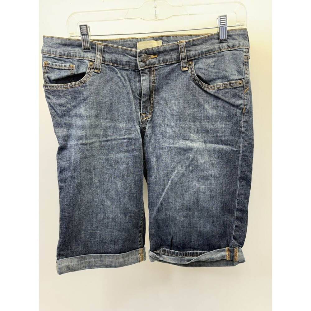 Banana Republic Womens Size 10 Denim Stretch Shorts Bermuda Jean Cuffed